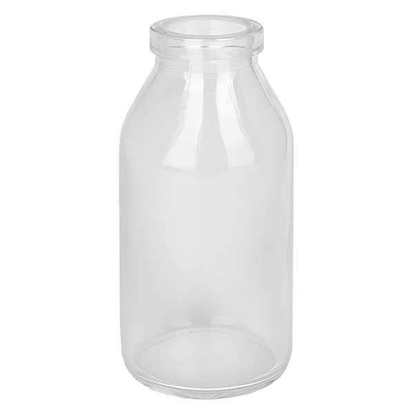 Botella para tapón de corcho Round, 100 ml, transparente, boca de 22 mm, sin tapón de corcho 22/26