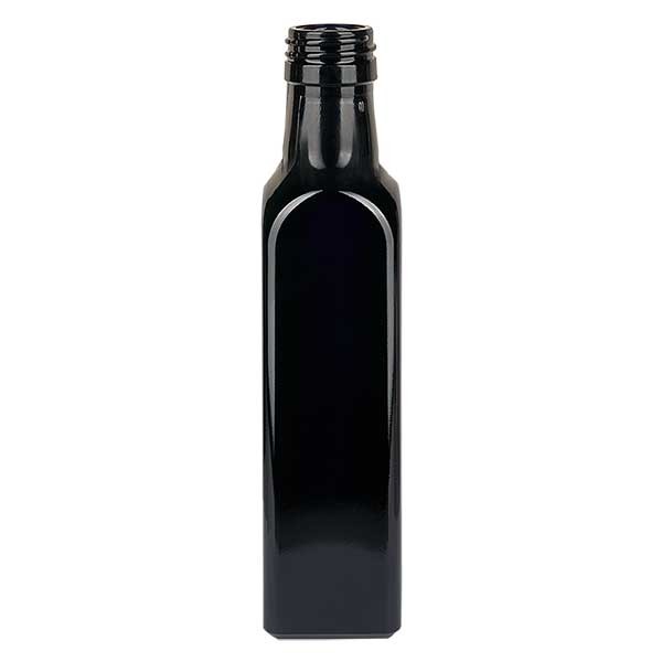 Botella de aceite de vidrio violeta de 500 ml, cuadrado, UNI 31,5x24