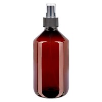 Frasco de medicina PET de 500 ml con atomizador negro GCMI 28/410 con capuchón transparente, estándar Frasco de medicina PET de 500 ml con atomizador negro GCMI 28/410 con capuchón transparente, estándar