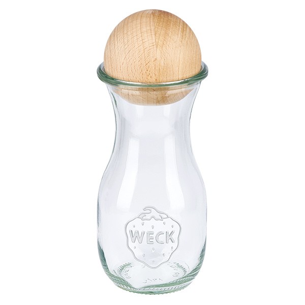 Botella para zumos WECK de 290 ml con bola de madera