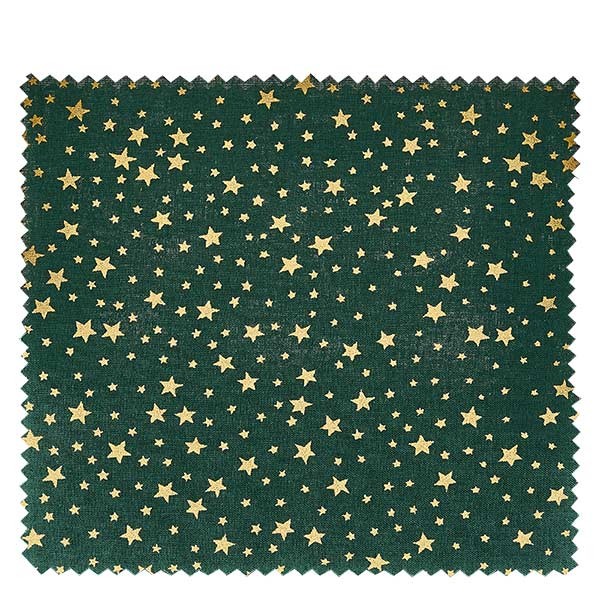 1 cubierta de tela 150x150 mm color verde con estrellas doradas para tapa de diámetro 43-100 mm
