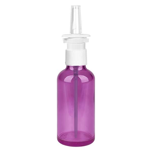 50ml Nasensprayflasche. weiß/tr.. mit Standardverschluss PurpleLine UT18/50