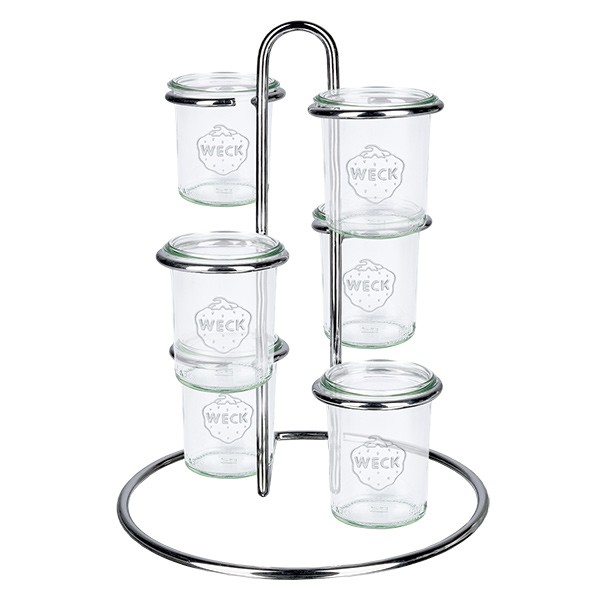 Soporte cromado para 6 vasos