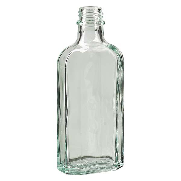 Botella meplat blanca de 125 ml con boca DIN 22