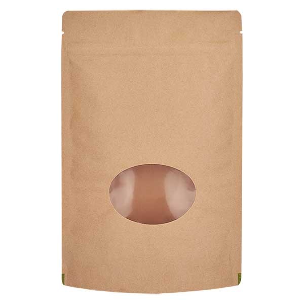 Bolsa de papel Kraft con base rígida, marrón (volumen de llenado aprox. 150 g / 130x210 mm)