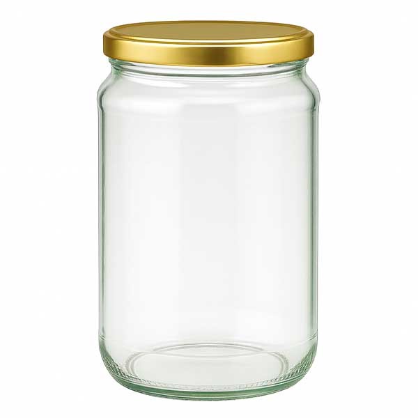 Vaso redondo de 375 ml con tapa BasicSeal dorada UNiTWIST