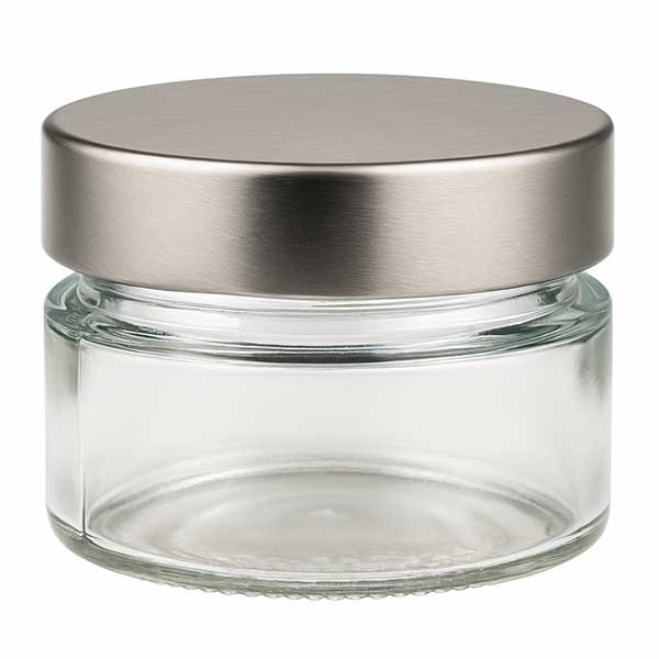 Tarro redondo de 80 ml + tapa BasicSeal plata honda UNiTWiST