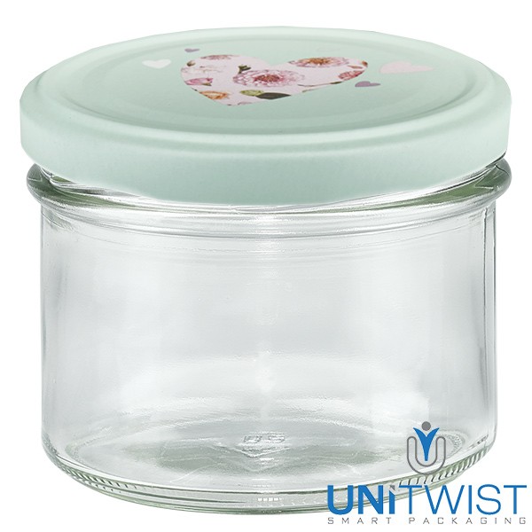 Vaso de 225 ml + tapa BasicSeal corazón menta UNiTWIST®