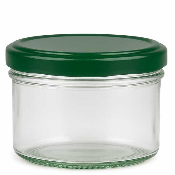 Vaso cilíndrico 230ml + Tapa BasicSeal verde UN..