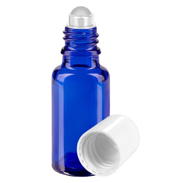 Frasco de vidrio para desodorante, azul, 20 ml, roll-on para desodorante vacío