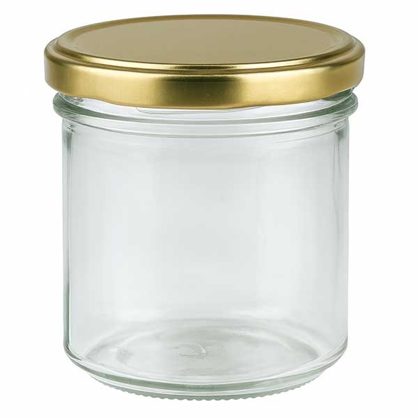 Vaso de 167 ml con tapa BasicSeal dorada UNiTWIST