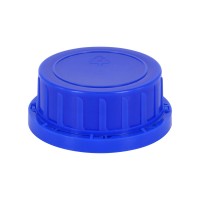Tapón de rosca con precinto de originalidad DIN 54 azul con inserto de PEE, adecuado para frascos de cuello ancho de 500 ml (n.º art. 1000002) 1000 ml (100004) Tapón de rosca con precinto de originalidad DIN 54 azul con inserto de PEE, adecuado para frascos de cuello ancho de 500 ml (n.º art. 1000002) 1000 ml (100004)