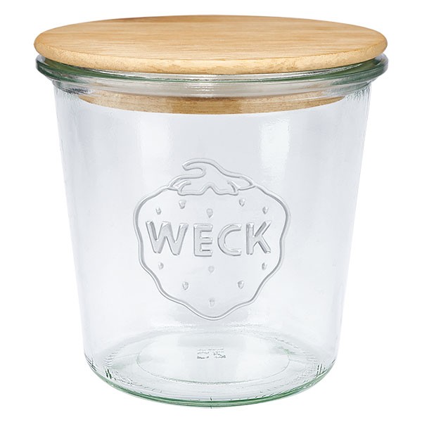 Tarro para desmoldar WECK de 580 ml con tapa de madera