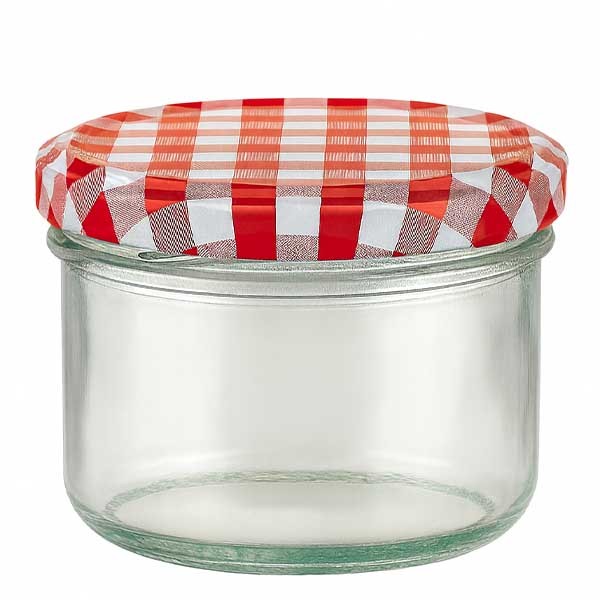 Vaso cilíndrico de 230 ml + tapa BasicSeal rojo/blanco ONU