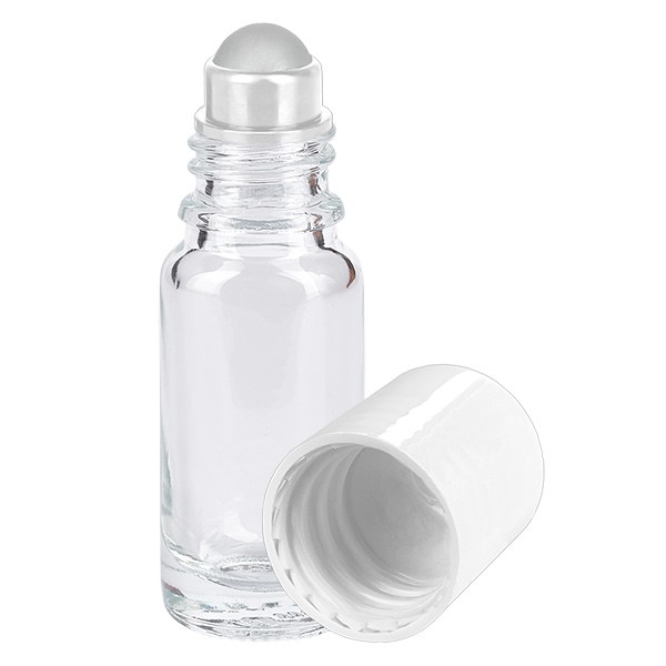 Frasco de vidrio para desodorante, transparente, 10 ml, roll-on para desodorante vacío