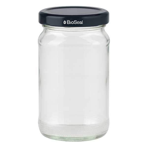 UNiTWIST Runda de 110 ml con tapa Twist Off negra TO48