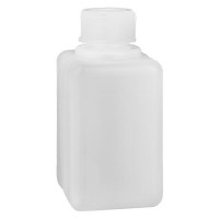Frasco para productos químicos de 50 ml, cuello estrecho, de PEAD, color natural, con tapón GL 18 Frasco para productos químicos de 50 ml, cuello estrecho, de PEAD, color natural, con tapón GL 18