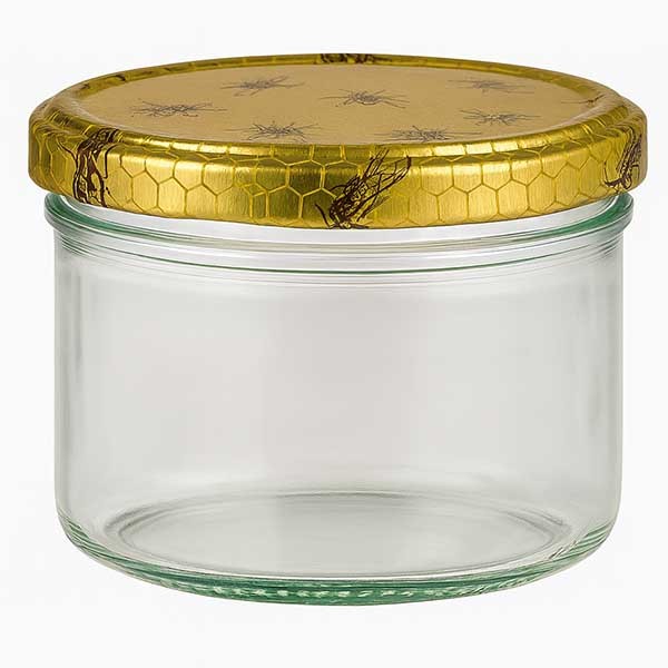 Tarro cilíndrico de 230 ml + tapa BasicSeal Honeycomb