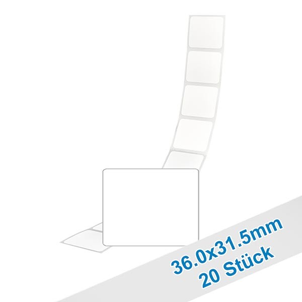 Pack de 20 etiquetas de 31.5 x 36 mm para rotular, ovaladas
