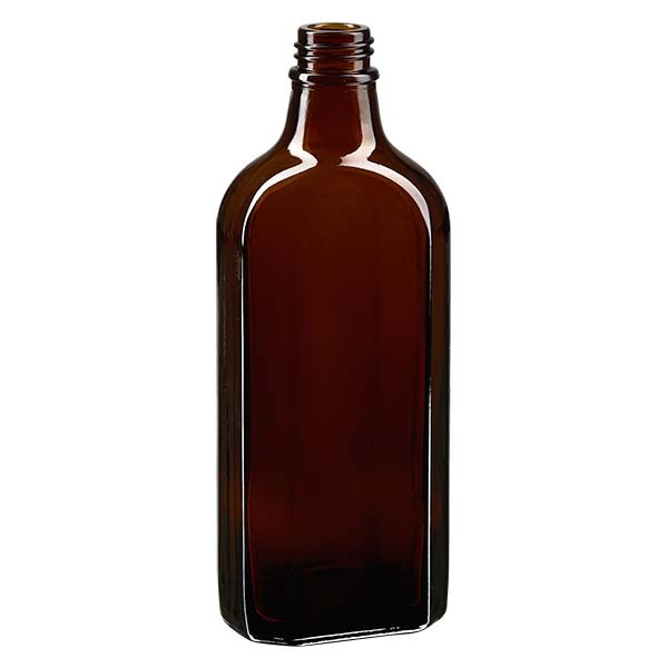Botella meplat ámbar de 200 ml con boca DIN 22