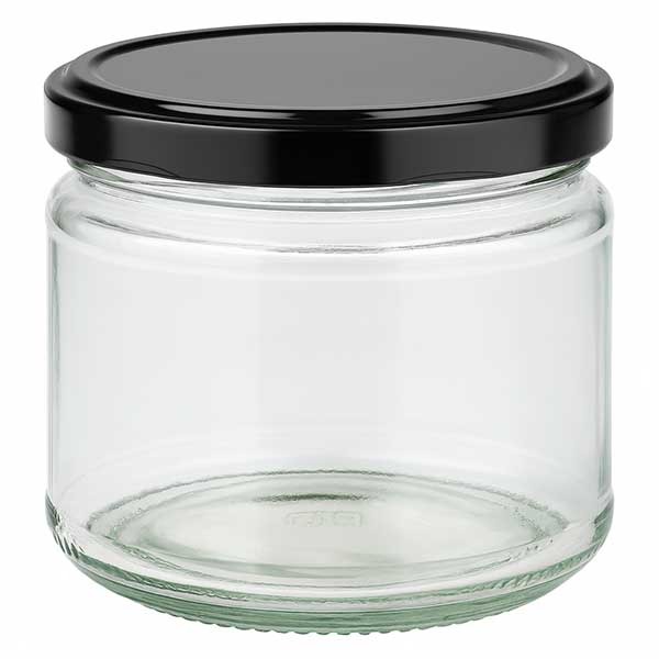 Vaso redondo de 330 ml con tapa BasicSeal negra UNiTWiST