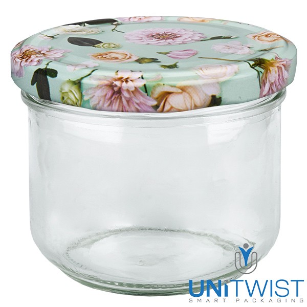 Vaso de 260 ml + tapa BasicSeal Flor menta UNiTWIST®