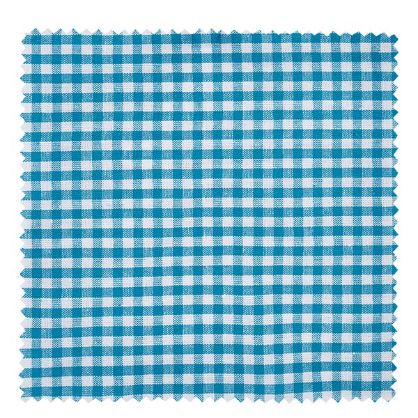 1 funda de tela 120x120 mm turquesa a cuadros para tapa diámetro 43-100 mm