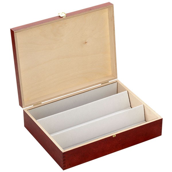 Mahagoni Holzbox für Flaschen, lackiert, geöffnet