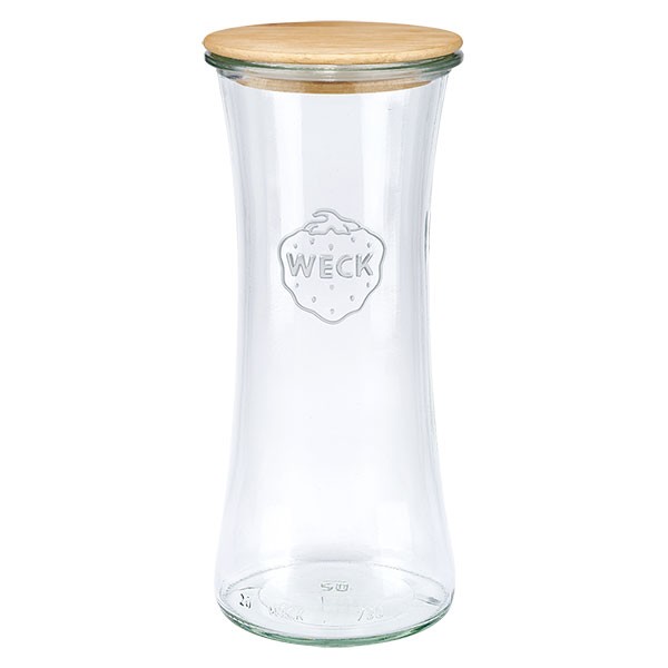 Tarro para delikatessen WECK de 700 ml con tapa de madera