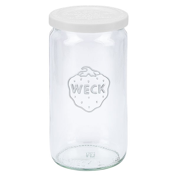 Tarro cilíndrico WECK de 340 ml con tapa de almacenamiento