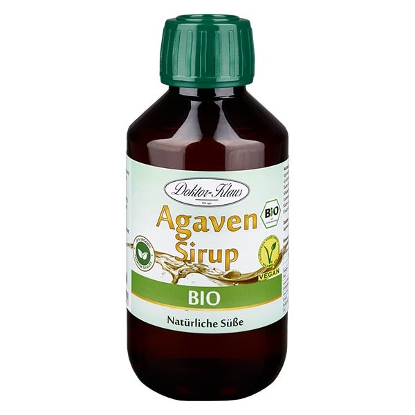 Jarabe de agave ecológico de 200 ml en botella PET ámbar