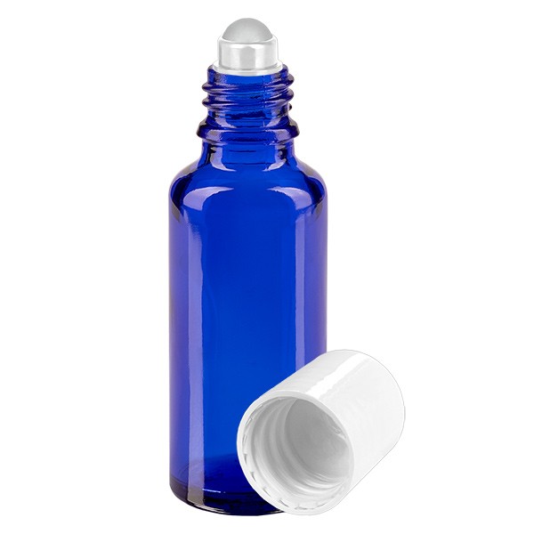 Frasco de vidrio para desodorante, azul, 30 ml, roll-on para desodorante vacío