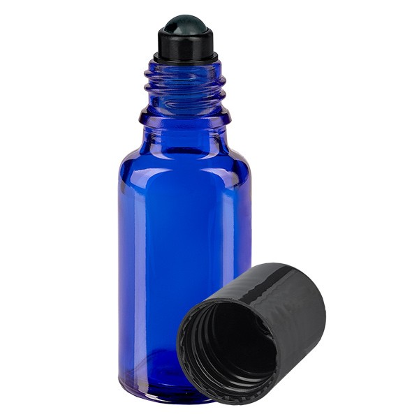 Frasco de vidrio para desodorante, azul, 20 ml, roll-on para desodorante vacío