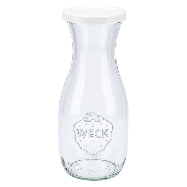 Botella para zumos WECK de 530 ml con tapa de almacenamiento