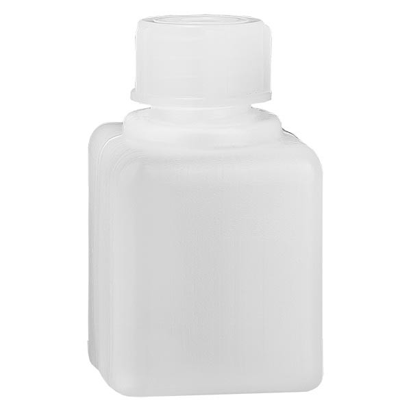 Frasco para productos químicos de 20 ml, cuello estrecho, de PEAD, color natural, con tapón GL 18