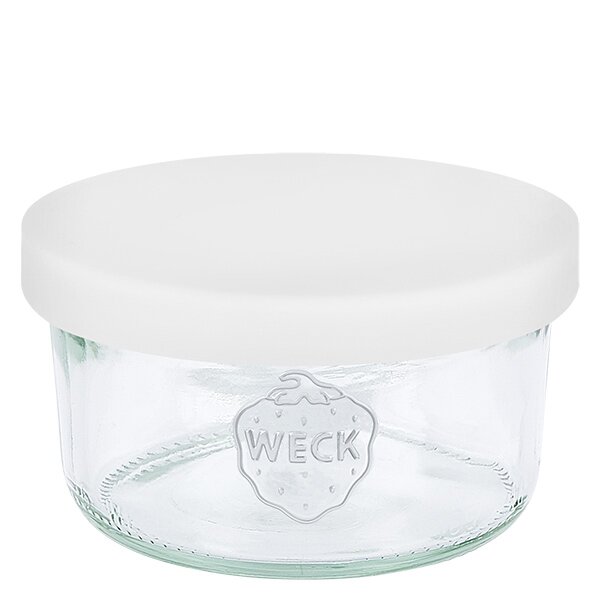 Vaso 165ml WECK RR80 con tapa silicona blanco