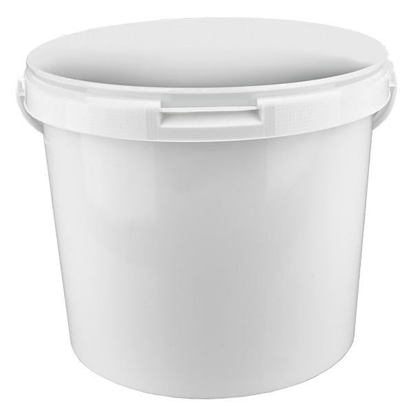 Cubo de 5,6 litros de plástico PP blanco con tapa