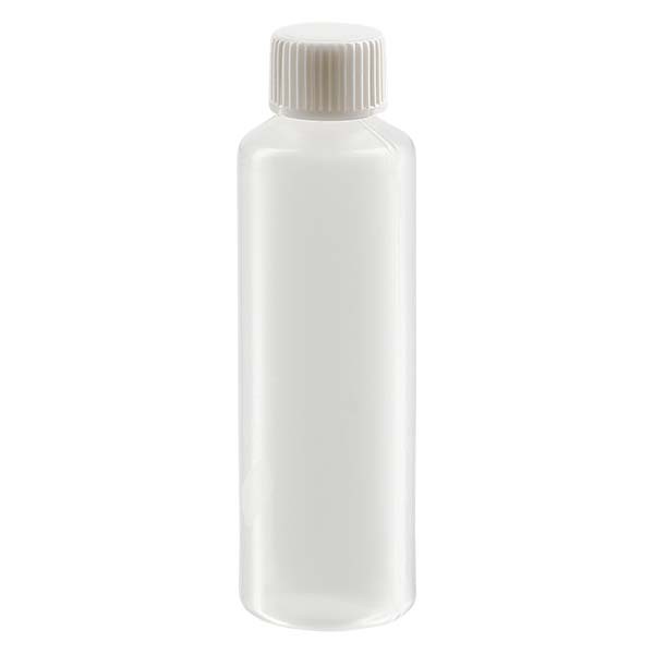 Probenflasche 12ml, hergestellt aus PE-LD, komplett mit Schraubverschluss weiss