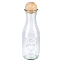 Botella para zumos WECK de 1062 ml con bola de madera Botella para zumos WECK de 1062 ml con bola de madera