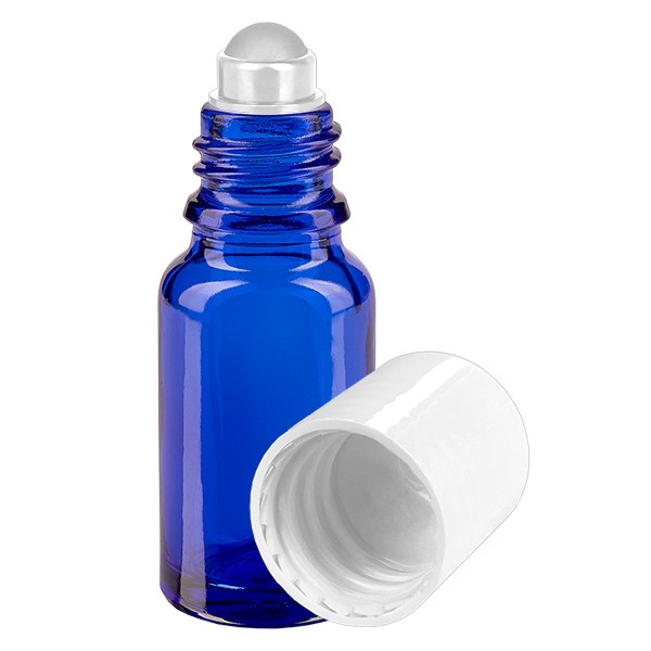 Frasco de vidrio para desodorante, azul, 10 ml, roll-on para desodorante vacío