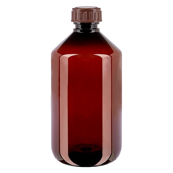 Botella de PET de 500 ml con tapón marrón Estándar