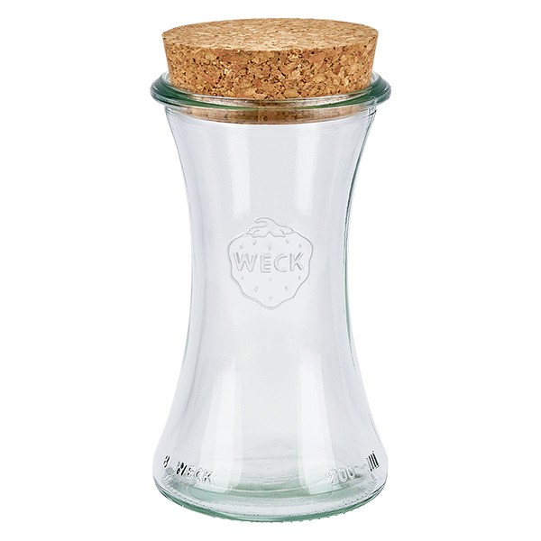 Tarro de delicatessen de 200ml WECK RR60 con corcho natural