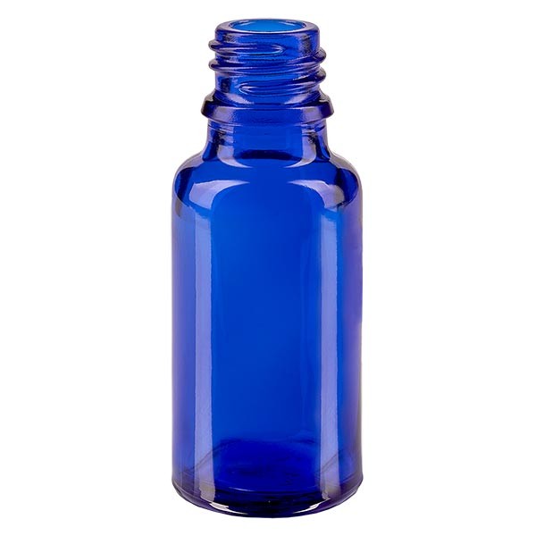 Frasco cuentagotas, 20 ml, ND18, vidrio azul, vidrio de farmacia