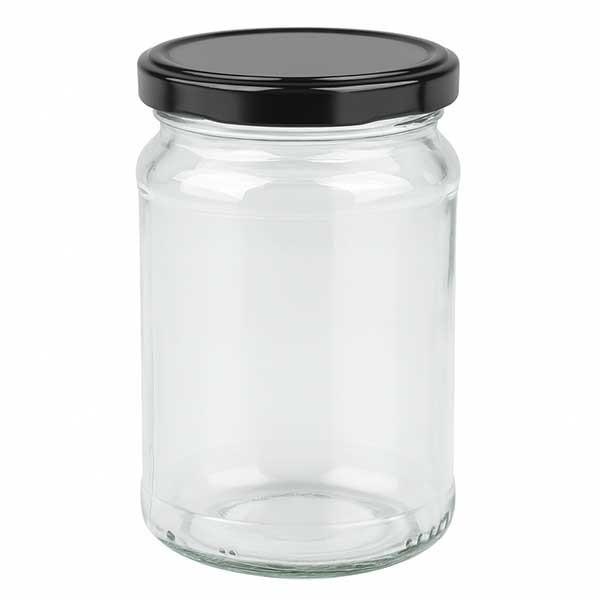 Vaso redondo de 205 ml con tapa BasicSeal negra UNiTWIST