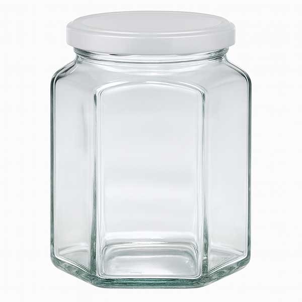 288ml Hexaglass con tapa BasicSeal blanco UNiTWIST