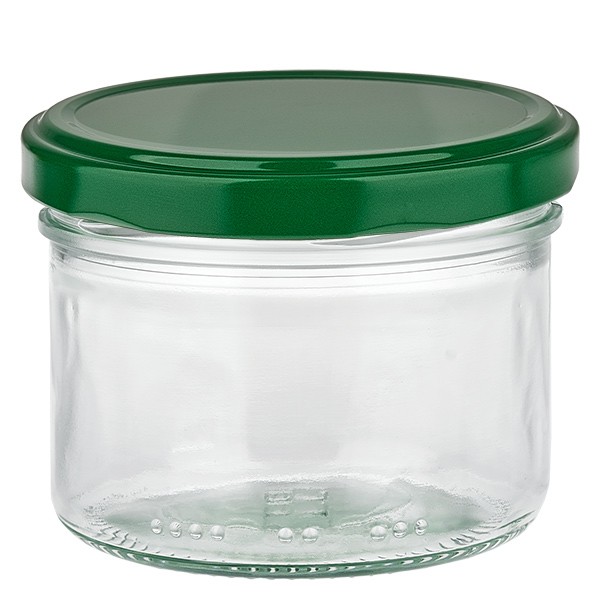 Vaso cilíndrico 230ml + Tapa BasicSeal verde UN..