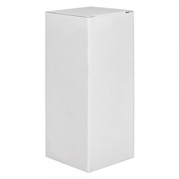 Caja plegable (CP1) de cartón blanco con pestaña interior, altura 97 mm