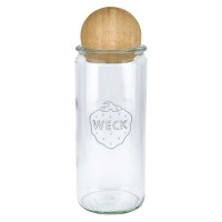 Jarra cilíndrica de 1040 ml WECK RR80 con bola de madera Jarra cilíndrica de 1040 ml WECK RR80 con bola de madera