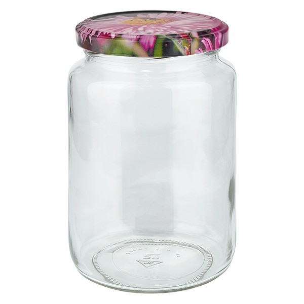 795ml Vaso Redondo + Tapa BasicSeal Blossom Decor UNiTWiST