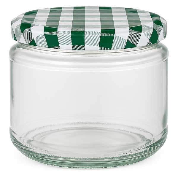 Vaso redondo de 330 ml + tapa BasicSeal verde/blanco UNiTWiST